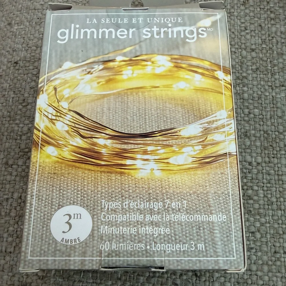 NIB Pier 1 Exclusive Glimmer Lights 10 ft Timer Auto Shut Off.